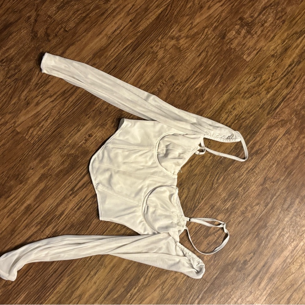 white fox white sheer top size small